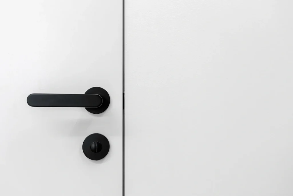 בלוג 24 דלת לבנה ידית שחורה